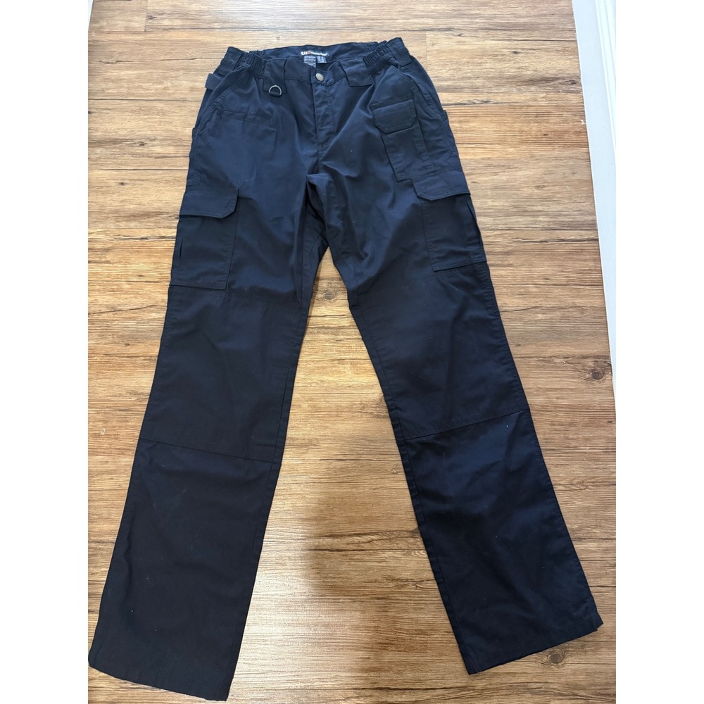 5.11 Tactical Womens Size 8 Long Black Cargo Utility Pants Multi Pocket Uniform